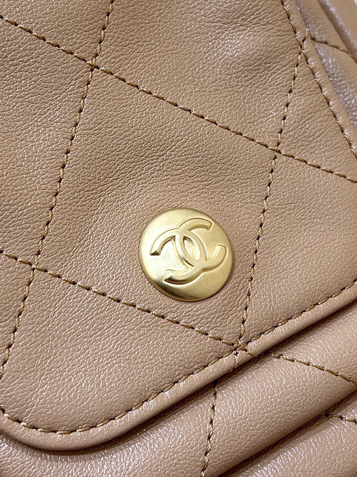 CHANEL 25S HOBO RETRO BAG 24 IN WARM TAUPE CALFSKIN